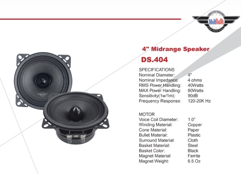 میدرنج سایز ۴ دلتا سونیک مدل DS.404 - Midrange 4 Inch 1" VCمیدرنج دلتا سونیک