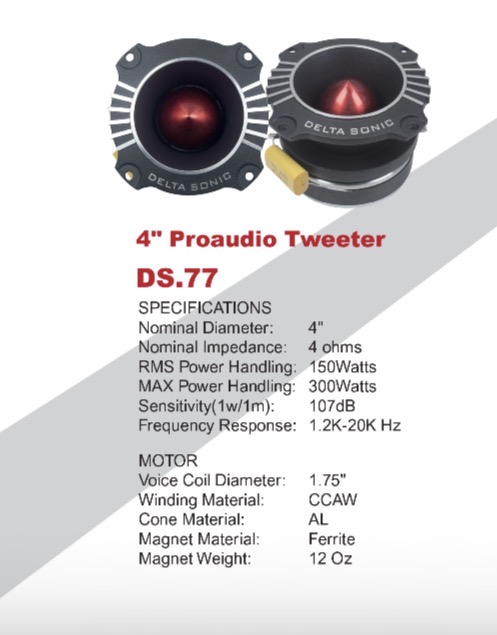یه جفت سوپر تویتر خودرو مدل DS.77 PRO - Super Tweeter 1.75" VCسوپر تویتر
